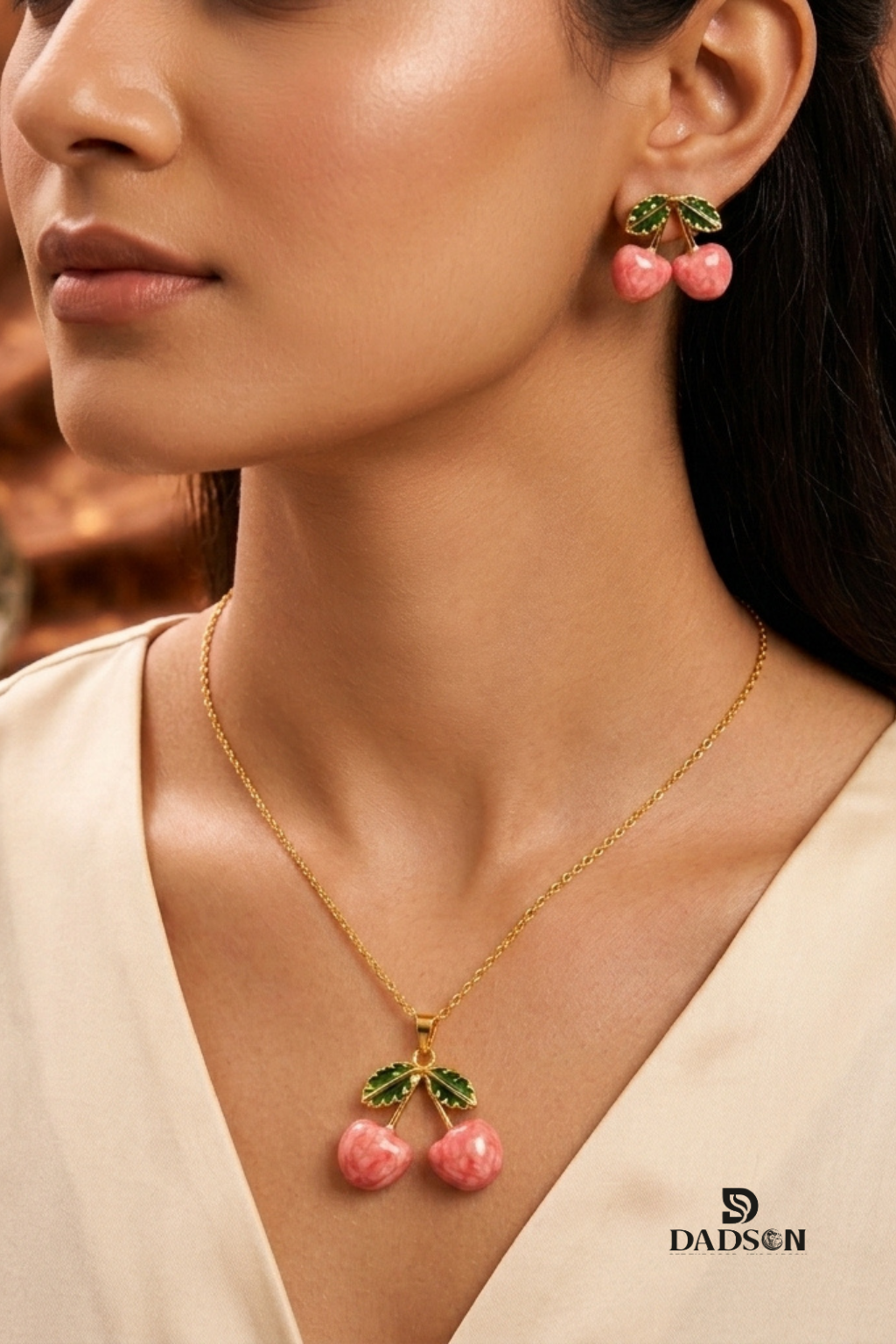 Cherry Anti Tarnish Jewellery Set for Women