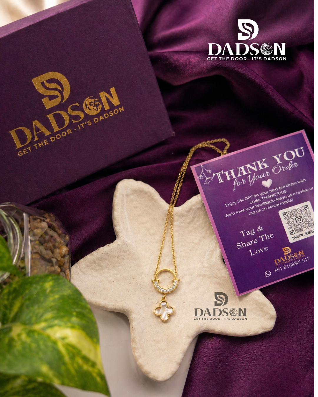 Golden Clover Charm Necklace