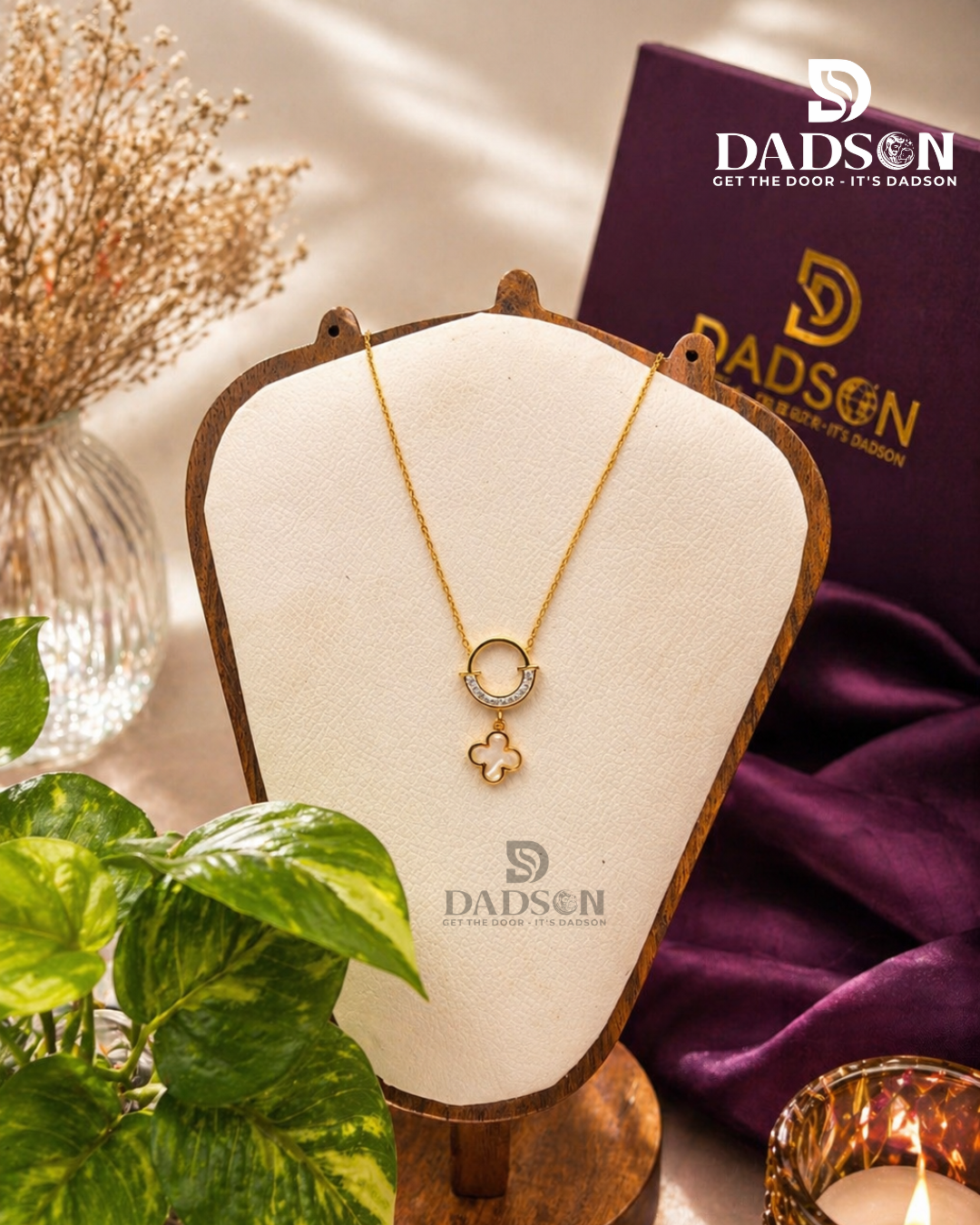 Golden Clover Charm Necklace