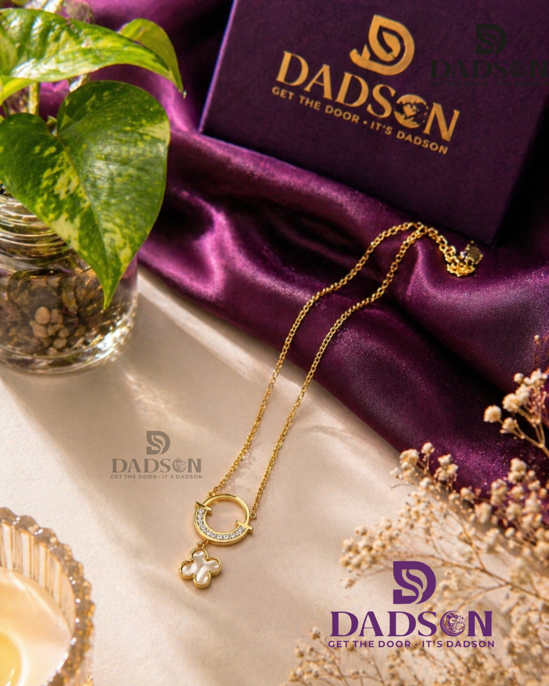 Golden Clover Charm Necklace