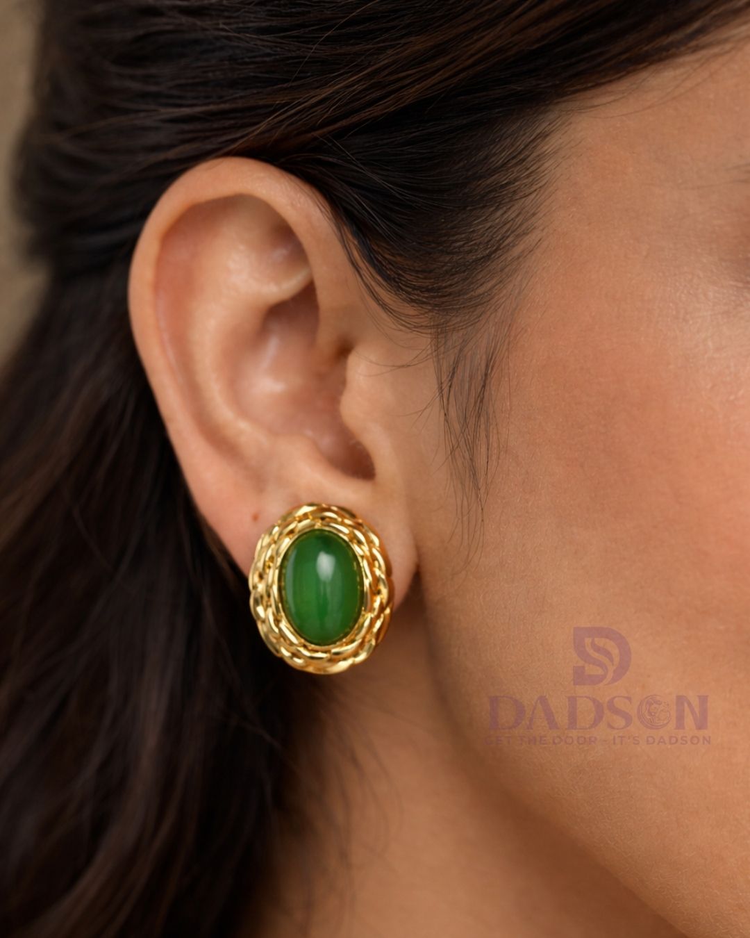 Luxury Green Stone Earrings