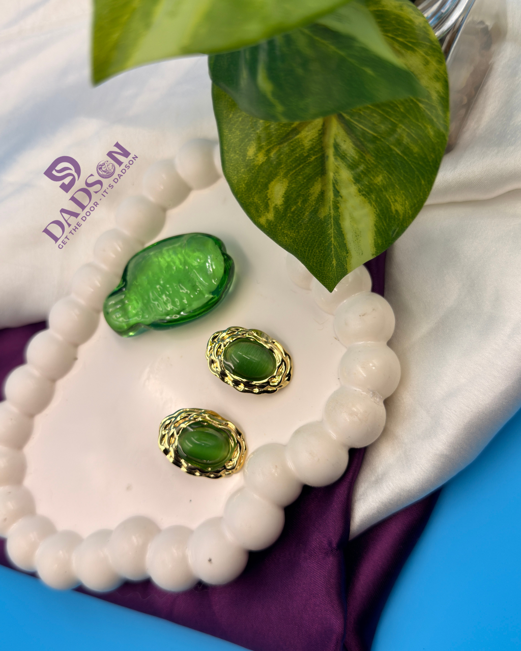 Luxury Green Stone Earrings